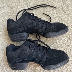 Capezio Black Dance Sneakers Split Sole Lace Up Size 5 EU 36